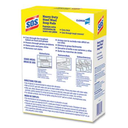 S.O.S. Steel Wool Soap Pads, 4 x 5, Steel,15/Box (88320BX)