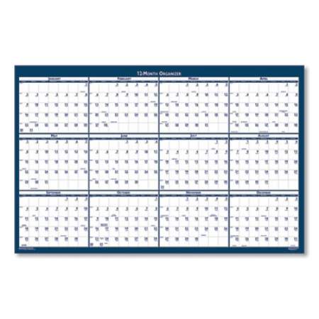 House of Doolittle Recycled Poster Style Reversible/Erasable Yearly Wall Calendar, 18 x 24, White/Blue/Gray Sheets, 12-Month (Jan to Dec): 2022 (3960)