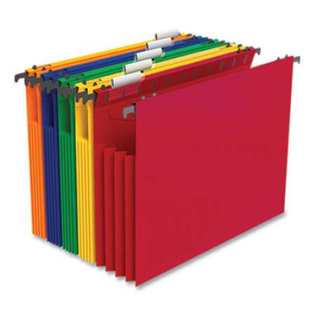 TRU RED Plastic Hanging File Pockets, Letter Size, 1/5-Cut Tab, Assorted Colors, 5/Pack (706811)