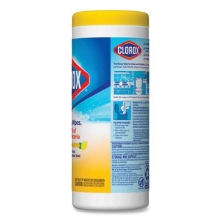 Clorox Disinfecting Wipes, 7 x 8, Crisp Lemon, 35/Canister, 12/Carton (01594CT)