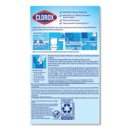 Clorox Disinfecting Wipes, 7 x 8, Fresh Scent, 35/Canister, 12/Carton (01593CT)
