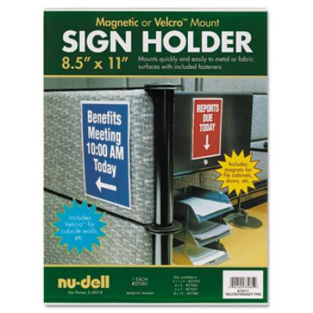 NuDell Acrylic Sign Holder, 8 1/2 x 11, Clear (37085)