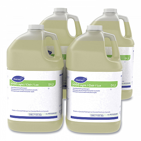 Suma Light D1.2 Hand Dishwashing Detergent, Citrus Scent, 1 gal Container, 4/Carton (957229280)