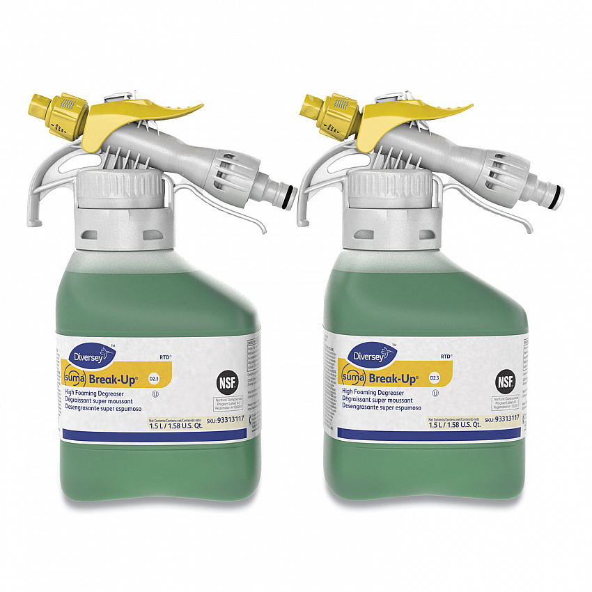 Suma Break-Up Heavy-Duty Foaming Grease-Release Cleaner, 1,500 mL Bottle, 2/Carton (93313117)