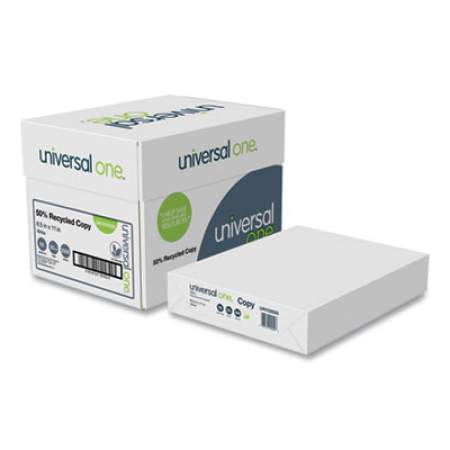 Universal 50% Recycled Copy Paper, 92 Bright, 20 lb, 8.5 x 11, White, 500 Sheets/Ream, 5 Reams/Carton (200505)