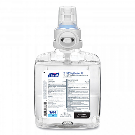 VF PLUS Hand Sanitizer Gel, 1,200 mL Refill Bottle, Fragrance-Free, For CS8 Dispensers, 2/Carton (789902CT)