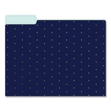 Eccolo Fashion File Folders, 1/3-Cut Tabs, Letter Size, Pindot Assortment, 9/Pack (ST617A)