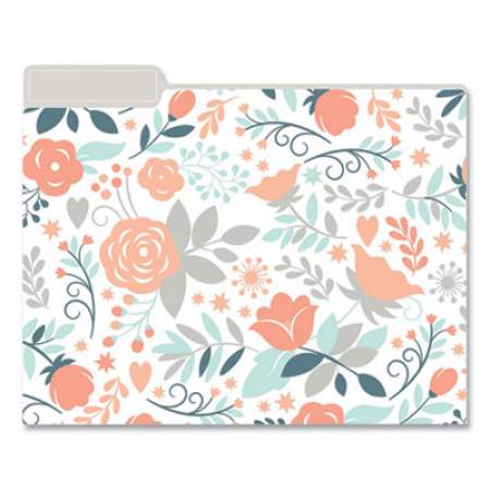Eccolo Fashion File Folders, 1/3-Cut Tabs, Letter Size, Modern Floral Assortment, 9/Pack (2692671)
