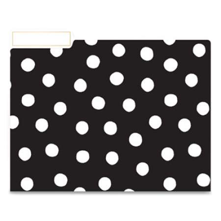 Eccolo Fashion File Folders, 1/3-Cut Tabs, Letter Size, Polka Dot Assortment, 9/Pack (2692669)