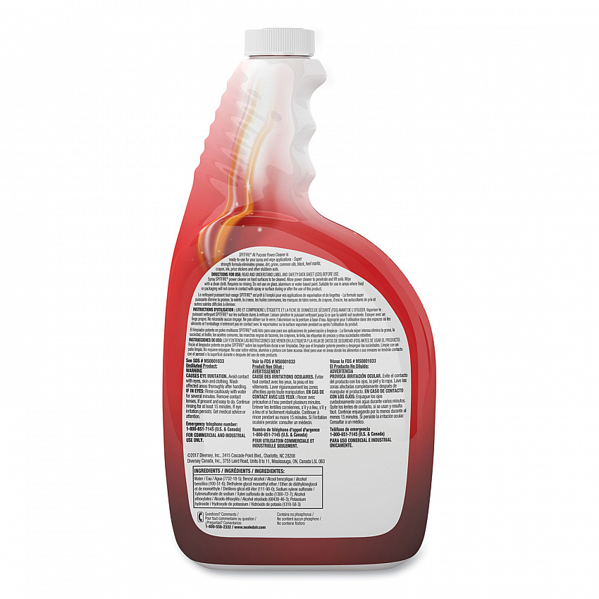 Spitfire All Purpose Power Cleaner, Fresh Crisp Pine Scent, Liquid, 32 oz Spray Bottle, 4/Carton (CBD540038)