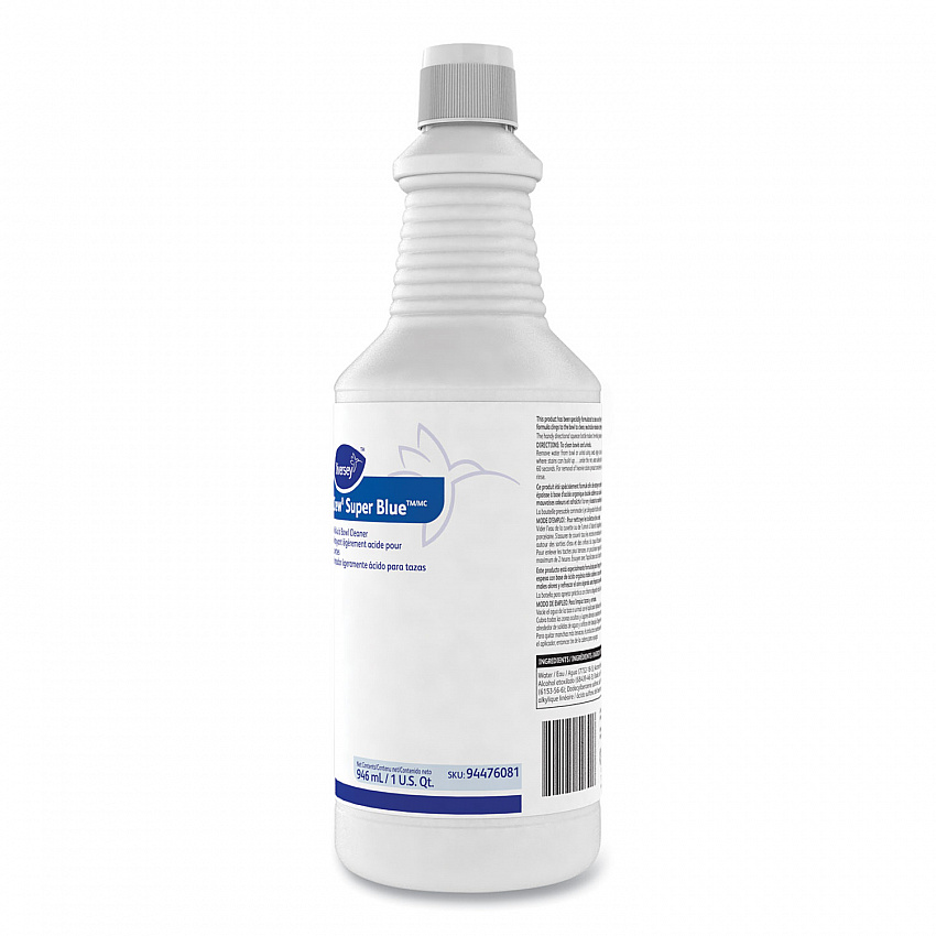 Crew Super Blue Mild Acid Bowl Cleaner, Citrus Scent, 32 oz Squeeze Bottle, 12/Carton (94476081)