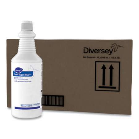 Diversey Crew Super Blue Mild Acid Bowl Cleaner, Citrus, 32 oz Squeeze Bottle, 12/Carton (94476081)