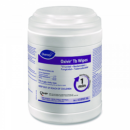 Oxivir TB Disinfectant Wipes, 7 x 6, White, 160/Canister, 12 Canisters/Carton (4599516)
