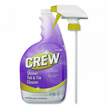 Crew Shower, Tub and Tile Cleaner, Fresh Clean Scent, Liquid, 32 oz Bottle, 4/Carton (CBD540281)
