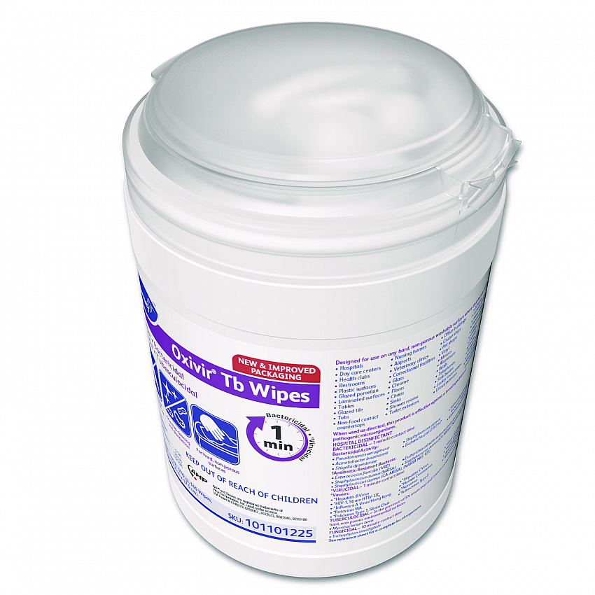 Oxivir TB Disinfectant Wipes, 7 x 6, White, 160/Canister, 12 Canisters/Carton (4599516)