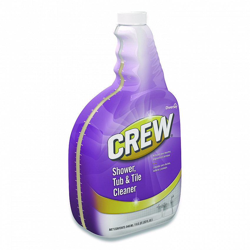 Crew Shower, Tub and Tile Cleaner, Fresh Clean Scent, Liquid, 32 oz Bottle, 4/Carton (CBD540281)