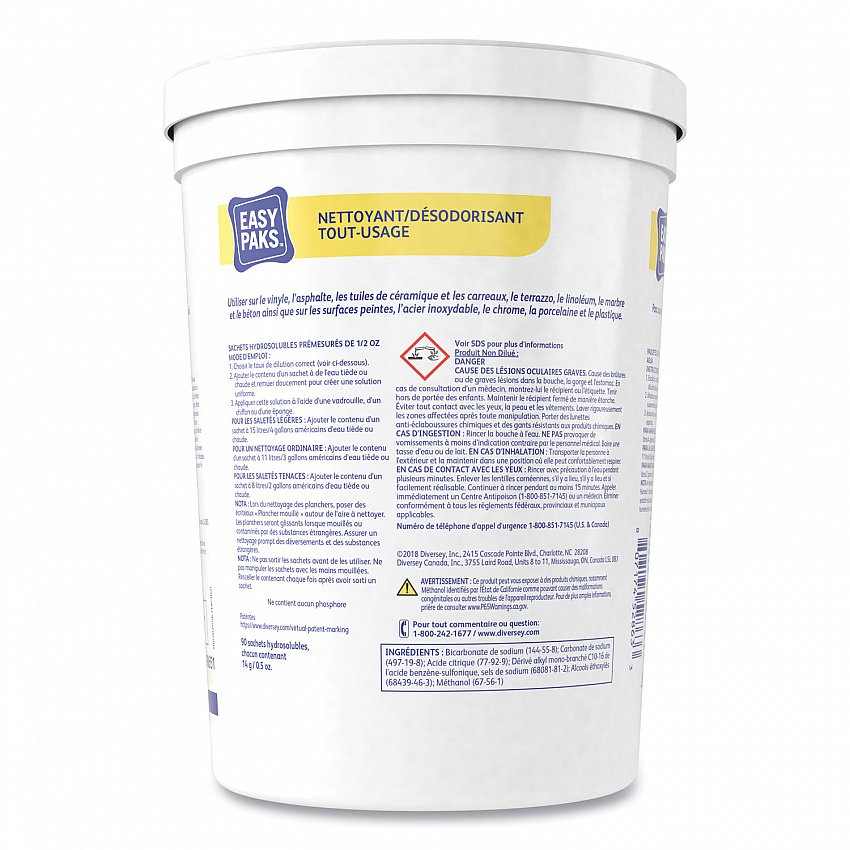 All-Purpose Cleaner/Deodorizer, Fresh Scent, 90 .5 oz Packets/Tub, 2 Tubs/Carton (990651)