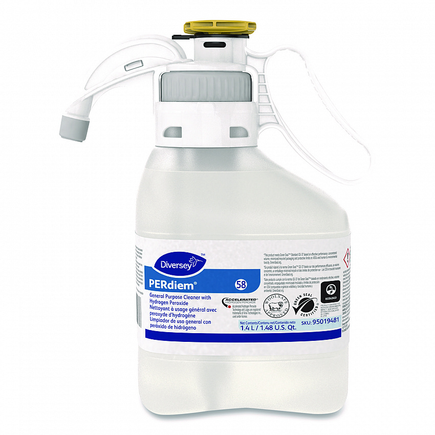 PERdiem Concentrated General Cleaner with Hydrogen Peroxide, Fragrance-Free, 1.4 L SmartDose, 2/Carton (95019481)