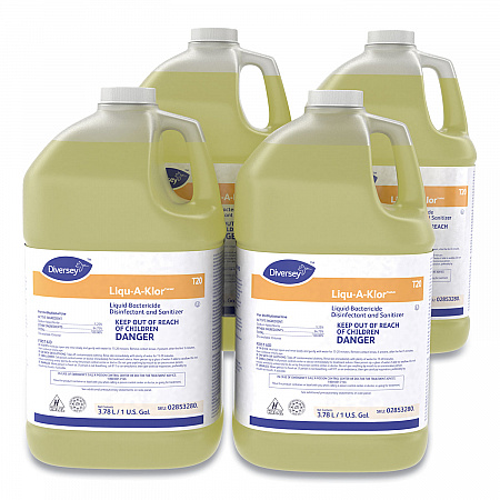 Liqu-A-Klor Disinfectant/Sanitizer, 1 gal. Bottle, 4/Carton (02853280)
