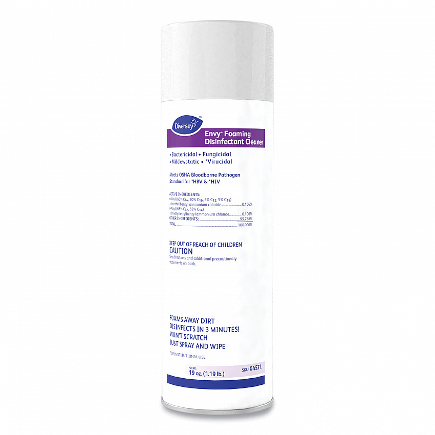 Envy Foaming Disinfectant Cleaner, Lavender Scent, 19 oz Aerosol Spray, 12/Carton (04531)