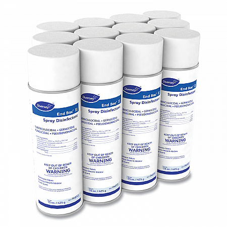 End Bac II Spray Disinfectant, Fresh Scent, 15 oz Aerosol Spray, 12/Carton (04832)