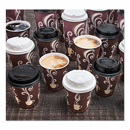 Thermoguard Insulated Paper Hot Cups, 12 oz, Steam Print Design, 600/Carton (DWTG12ST)