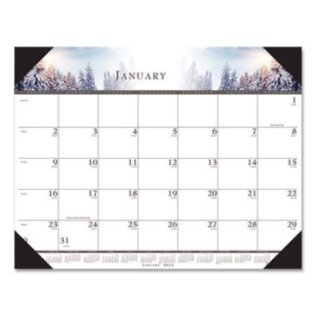 House of Doolittle Recycled Full-Color Monthly Desk Pad Calendar, Nature Photography, 22 x 17, Black Binding/Corners,12-Month (Jan to Dec): 2022 (140HD)