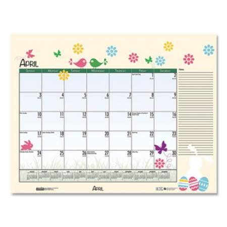 House of Doolittle Recycle Desk Pad Calendar, Earthscapes Seasonal Artwork, 18.5 x 13, Black Binding/Corners,12-Month (Jan to Dec): 2022 (1396)