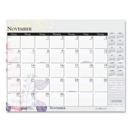 House of Doolittle Recycled Desk Pad Calendar, Wild Flowers Artwork, 18.5 x 13, White Sheets, Black Binding/Corners,12-Month (Jan-Dec): 2022 (1976)