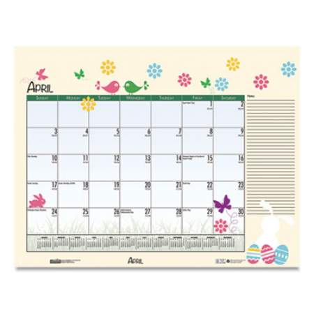 House of Doolittle Recycled Desk Pad Calendar, Earthscapes Seasonal Artwork, 22 x 17, Black Binding/Corners,12-Month (Jan to Dec): 2022 (139)
