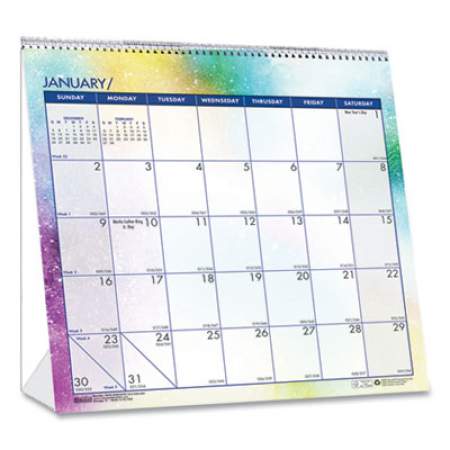 House of Doolittle Recycled Cosmos Tent Calendar, Cosmos Artwork, 6 x 6, White/Blue/Multicolor Sheets, 2022 (3639)