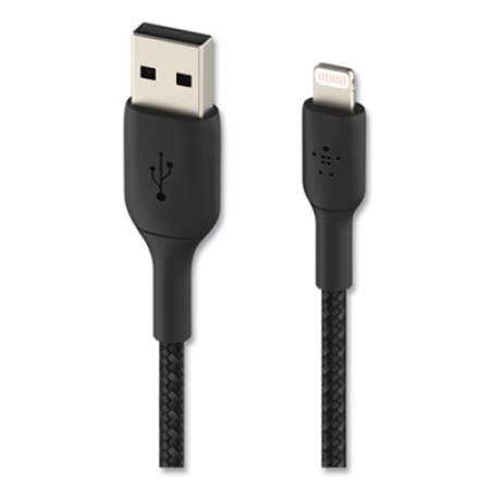 Belkin BOOST CHARGE Braided Lightning to USB-A ChargeSync Cable, 6.6 ft, Black (CAA002BT2MBK)