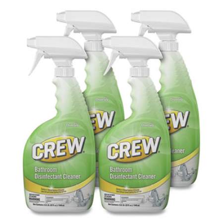 Diversey Crew Bathroom Disinfectant Cleaner, Floral Scent, 32 oz Spray Bottle, 4/Carton (CBD540199)