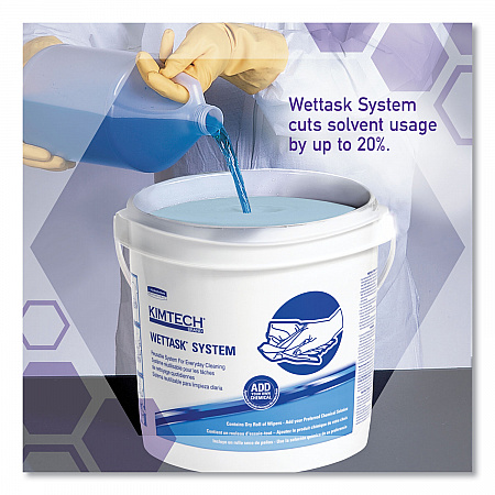 WetTask Customizable Wet Wiping System Bucket, White/Blue, 4/Carton (51677)