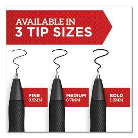 Sharpie S-Gel S-Gel High-Performance Gel Pen, Retractable, Medium 0.7 mm, Black Ink, Black Barrel, Dozen (2096159)
