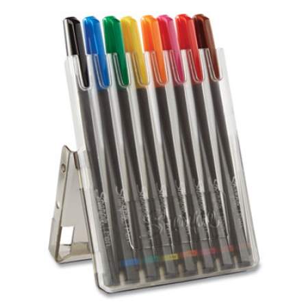 Sharpie Art Pen w/Hard Case Porous Point Pen, Stick, Fine 0.4 mm, Assorted Ink and Barrel Colors, 8/Pack (1982056)