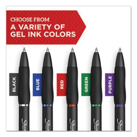 Sharpie S-Gel S-Gel High-Performance Gel Pen, Retractable, Medium 0.7 mm, Blue Ink, Black Barrel, Dozen (2096152)