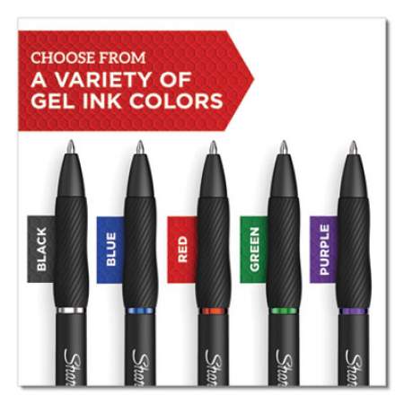 Sharpie S-Gel S-Gel High-Performance Gel Pen, Retractable, Medium 0.7mm, Black Ink, Black Barrel, 36/Pack (2096193)