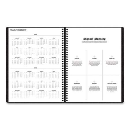 Blue Sky Aligned Weekly Appointment Planner, 11 x 8.25, Black Cover, 12-Month (Jan to Dec): 2022 (123846)