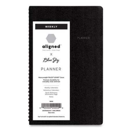 Blue Sky Aligned Weekly Contacts Planner, 6 x 3.5, Black Cover, 12-Month (Jan to Dec): 2022 (123854)