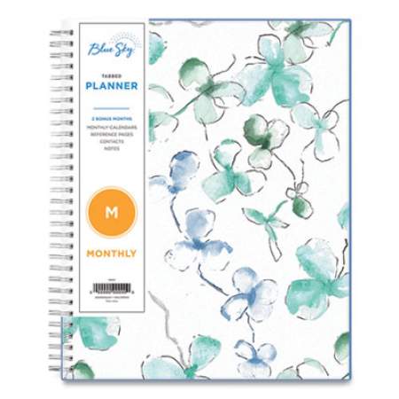 Blue Sky Lindley Monthly Planner, Lindley Floral Artwork, 10 x 8, White/Blue/Green Cover, 12-Month (Jan to Dec): 2022 (101582)