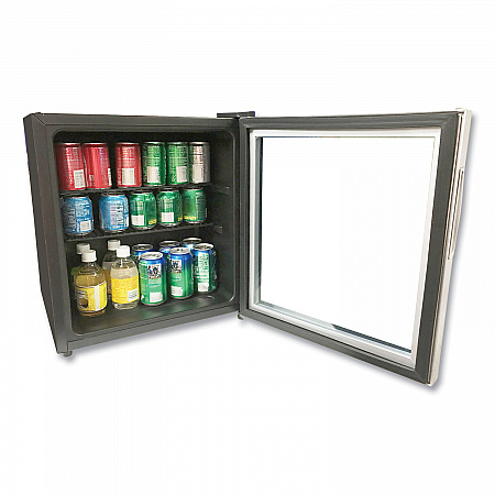 1.6 Cu. Ft. Refrigerator/Beverage Cooler, 18.25 x 17.25 x 20, Black/Platinum Trim Glass Door (ARBC17T2PG)