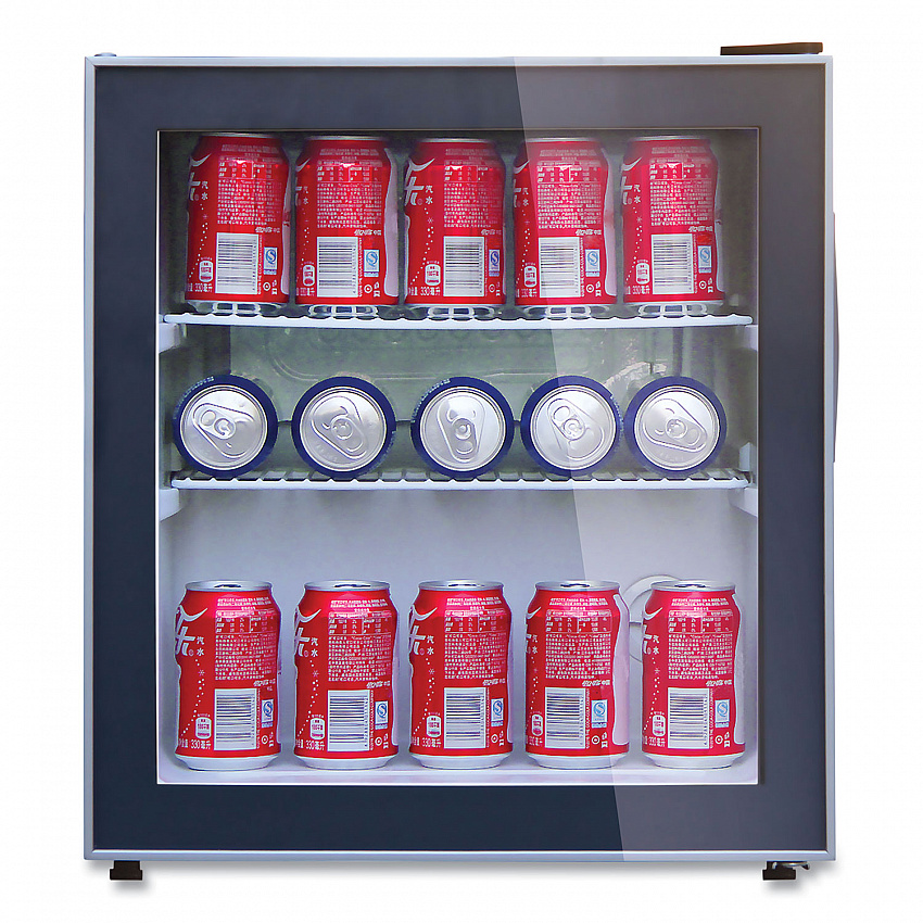 1.6 Cu. Ft. Refrigerator/Beverage Cooler, 18.25 x 17.25 x 20, Black/Platinum Trim Glass Door (ARBC17T2PG)