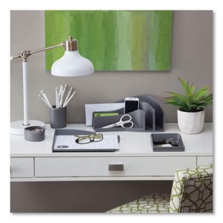 Advantus Silhouette Paper Catch Horizontal Paper Tray, 1 Section, Letter Size Files, 11.75 x 9.25 x 1.75, Gray (2607785)