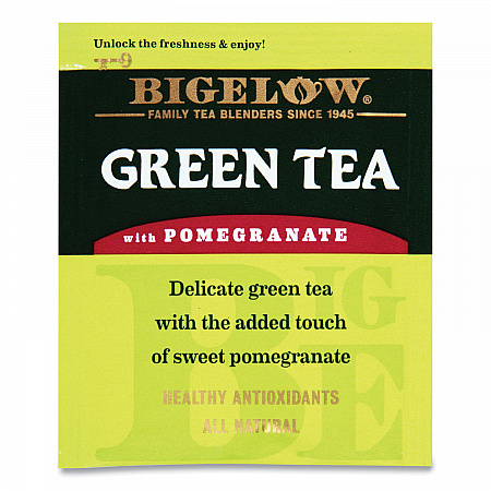 Green Tea with Pomegranate, 0.07 oz Tea Bag, 28/Box (RCB10363)
