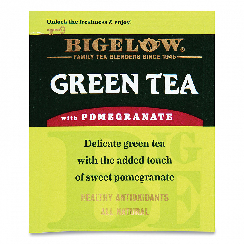 Green Tea with Pomegranate, 0.07 oz Tea Bag, 28/Box (RCB10363)