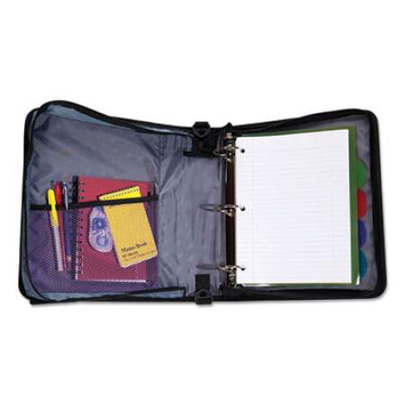 Case it Sidekick Zipper Binder with Removable Expanding File, 3 Rings, 2" Capacity, 11 x 8.5, Purple/Black Accents (D901PUR)