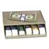 CONTROLTEK Coin Wrapper and Bill Strap Single-Tier Rack, 6 Compartments, 10 x 8.5 x 3, Steel, Pebble Beige (500014)