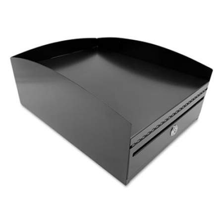Huron Steel Horizontal File Organizer with Locking Drawer, 2 Sections, Legal Size Files, 14.25 x 11 x 6, Black (24431378)