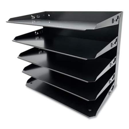 Huron Steel Horizontal File Organizer, 5 Sections, Legal Size Files, 15 x 8.66 x 15, Black (24431385)